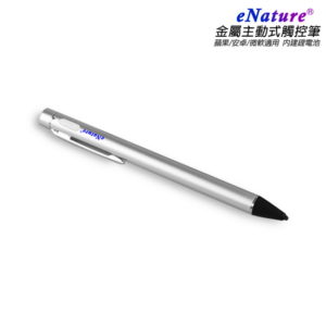 【E】【TP-E24流光銀】eNature金屬細字主動式電容式觸控筆(附USB充電線)