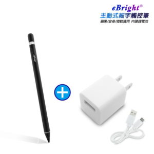 【C】【TP-C69感性黑】eBright菁英款主動式電容式觸控筆(附 充電器+充電線)