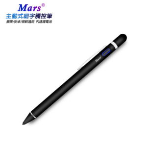 【B】【TP-B81謙遜黑】Mars筆夾款極細字電容式觸控筆(附2大好禮 絨布筆套+充電線)