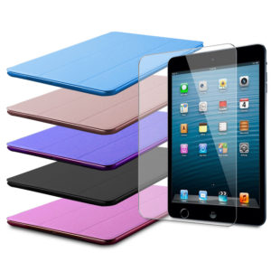 【C】【LS26輕薄蠶絲款】7.9吋iPad mini 4/5平板保護皮套(適用7.9吋 iPad mini 4/5)(加鋼化玻璃螢幕保護貼)